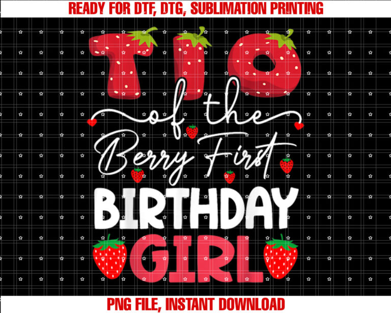 Tio Of The Berry First Birthday Girl Strawberry T-shirt