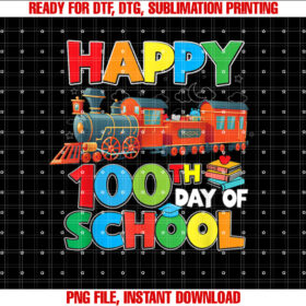 Train Railroad Happy 100th Day of School Kids Boys Girls T-shirt