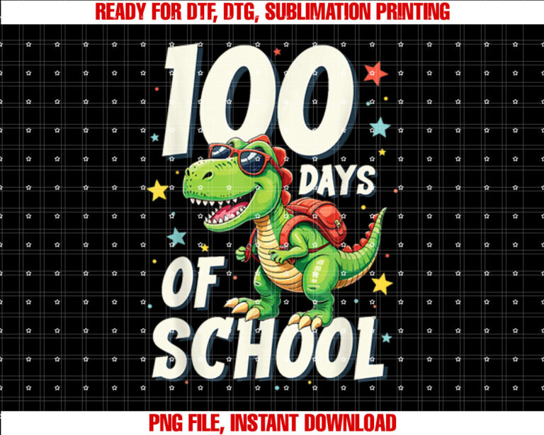 Trex Dino Kids Toddler Boys 100 Days Of School Dinosaur T-shirt