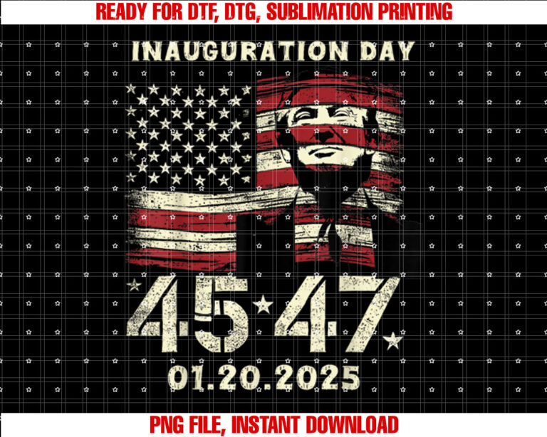 Trump 45th 47th Inauguration Day 2025 President USA Flag T-shirt