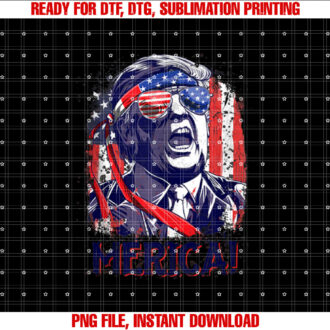 Trump 4th of July Merica Men Women USA American Flag Vintage T-shirt