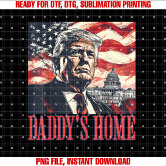 Trump Daddys Home White House USA American Flag Vintage T-shirt