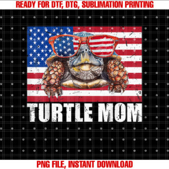 Turtle Mom USA Flag Funny Mothers Day Gift 4th of July T-shirt