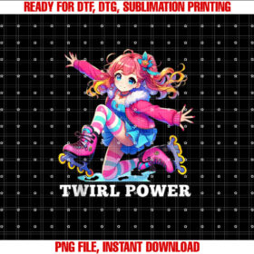 Twirl Power Winter Sports Skating Anime Girl Figure Skates T-shirt