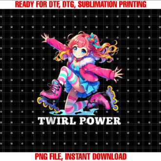 Twirl Power Winter Sports Skating Anime Girl Figure Skates T-shirt