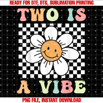 Two Is A Vibe Cute Groovy 2nd Birthday Party Daisy Flower T-shirt