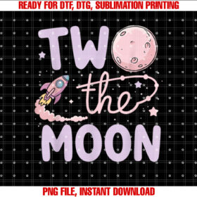 Two the Moon 2nd Birthday Girl Boy 2 Year Old Toddler T-shirt