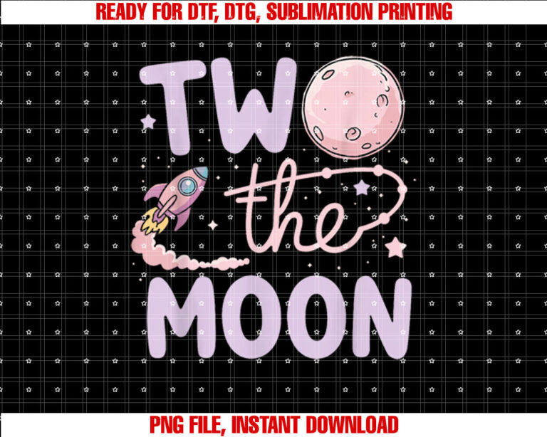 Two The Moon 2nd Birthday Girl Boy 2 Year Old Toddler T-shirt