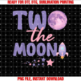 Two the Moon Birthday Outfit Girl 2 Year Old 2nd Birthday T-shirt