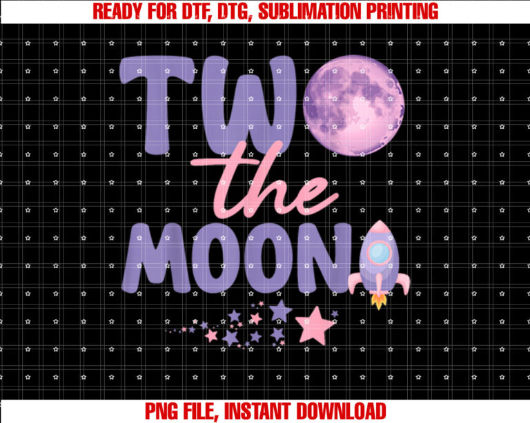 Two The Moon Birthday Outfit Girl 2 Year Old 2nd Birthday T-shirt