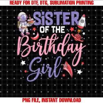 Two The Moon Sister Of the Birthday Girl Astronaut Family T-shirt