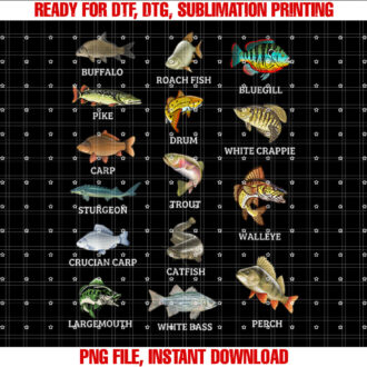 Types Of Freshwater Fish Species Fishing Fisherman Anglers T-shirt