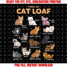 Types of Cat Loaf Cute Kitten Kawaii Cats Cat Lover T-shirt