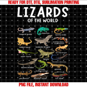 Types of Lizards of the World Reptile Herpetology Lizard T-shirt