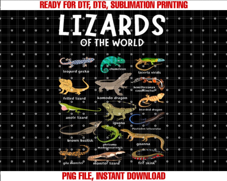 Types of Lizards of the World Reptile Herpetology Lizard T-shirt