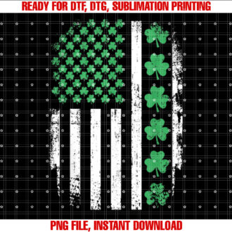 US American flag with shamrocks for St Patricks day T-shirt