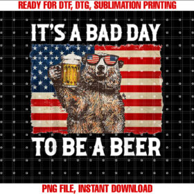 Us Flag Bear Drinking Its a Bad Day to Be a Beer T-shirt