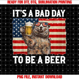 US Flag Bear Drinking Its A Bad Day To Be A Beer T-shirt