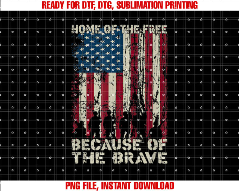 US Flag Home of The Free Because Of The Brave T-shirt