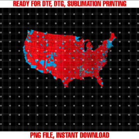 Usa County Election Map Patriotic Red and Blue Map T-shirt