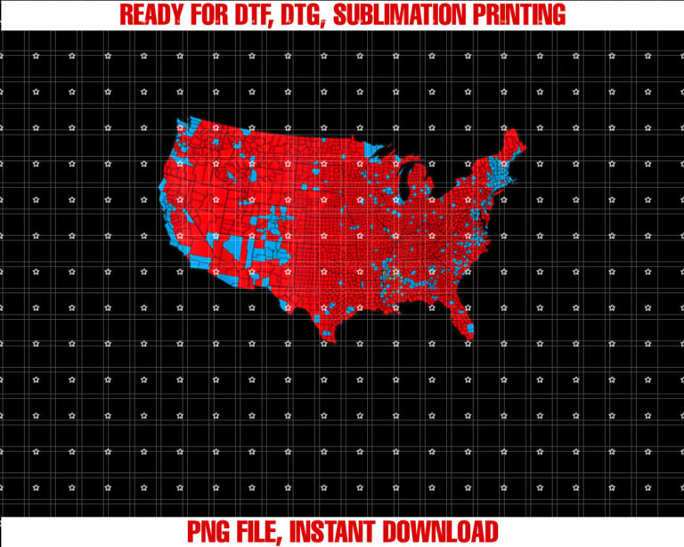 USA County Election Map Patriotic Red and Blue Map T-shirt