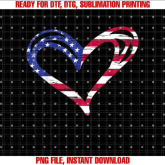 USA Flag Heart American Patriotic Armed Forces Memorial Day T-shirt