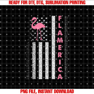 USA Independence Day July 4th American Flag Pink Flamingo T-shirt