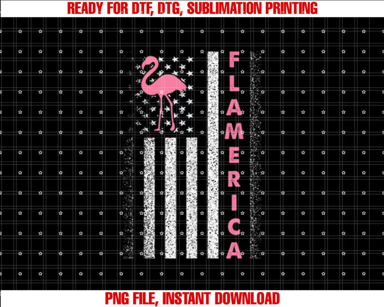 USA Independence Day July 4th American Flag Pink Flamingo T-shirt
