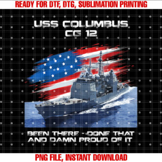 USS Columbus CG12 Class Cruiser American Flag Veteran Xmas T-shirt