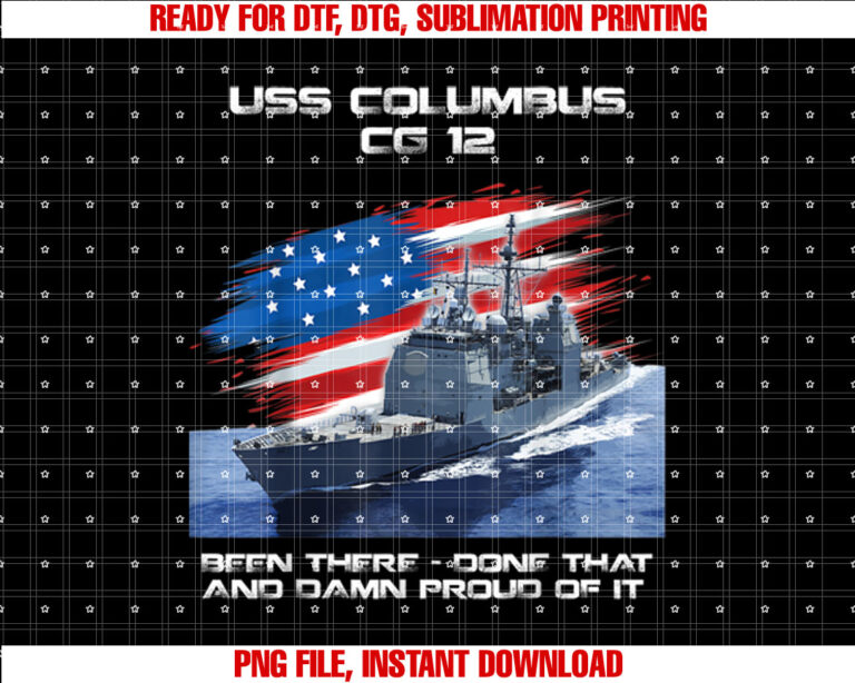 USS Columbus CG12 Class Cruiser American Flag Veteran Xmas T-shirt