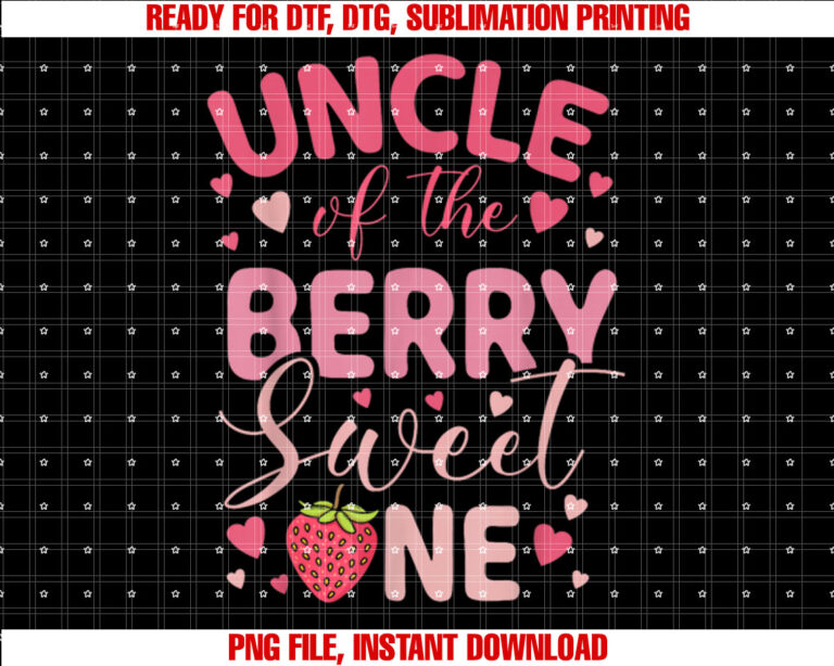 Uncle Of The Berry Sweet One Strawberry First Birthday T-shirt