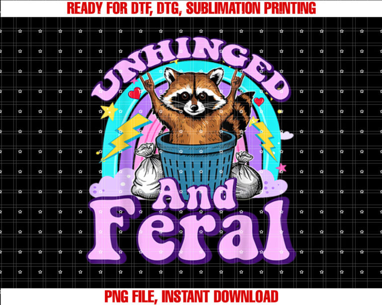 Unhinged and Feral Girl Boy Summer Raccoon Feeling Feral T-shirt