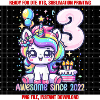 Unicorn 3rd Birthday 3 Year Old Unicorn Party Girls Outfit T-shirt