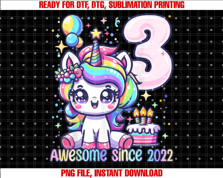Unicorn 3rd Birthday 3 Year Old Unicorn Party Girls Outfit T-shirt