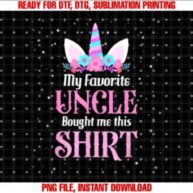 Unicorn Niece Birthday My Favorite Uncle Bought Me This T-shirt