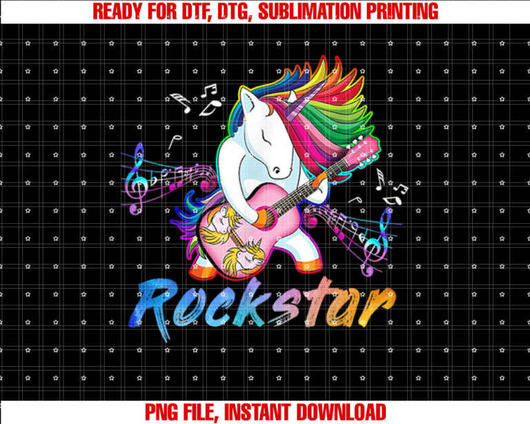 Unicorn Rock star Guitar Rockin music singer T-shirt