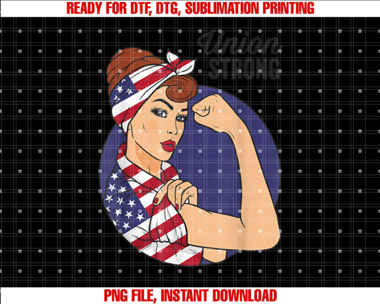 Union Labor Day s for Women Rosie the Riveter USA Flag T-shirt