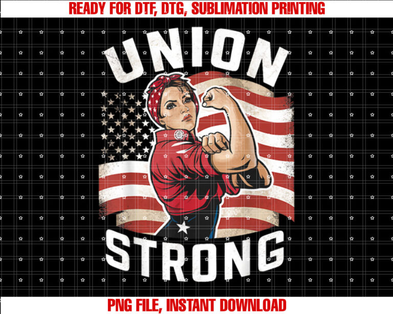 Union Strong For Women Labor Day Messy Bun USA Flag T-shirt
