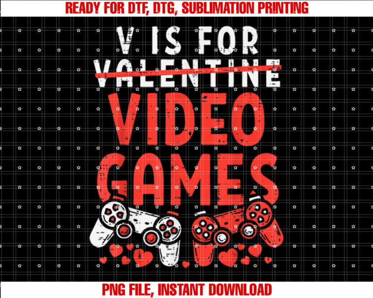 V Is For Video Games Funny Valentines Day Gamer Boy Men Gift T-shirt