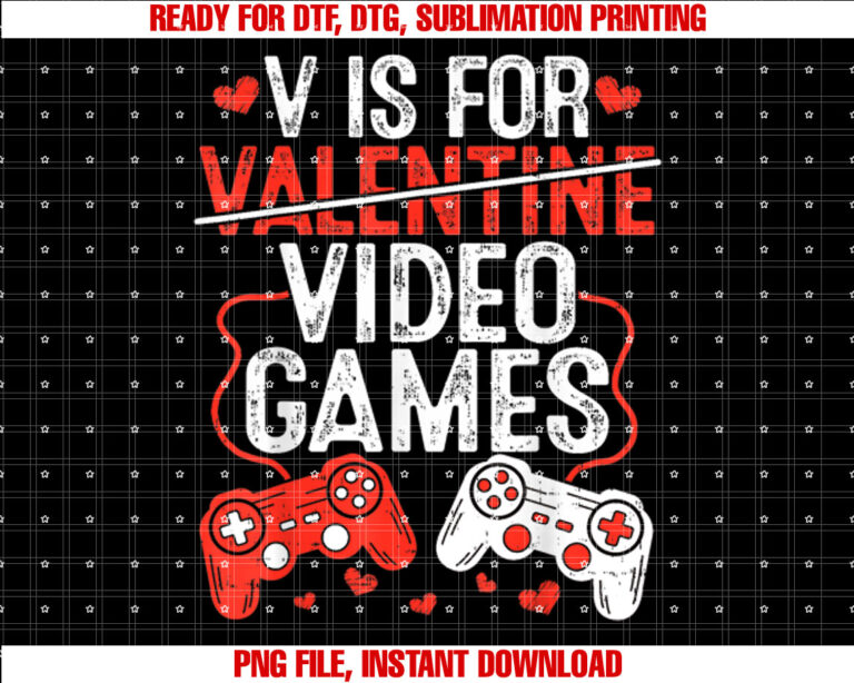 V Is For Video Games Valentine Gamer Valentines Day Men Boy T-shirt