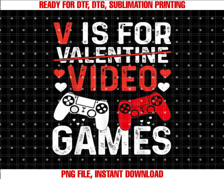 V Is For Video Games Valentines Day Gamer Boy T-shirt