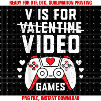 V is for Video Games Valentines Day Gamer Men Boy and Girl T-shirt