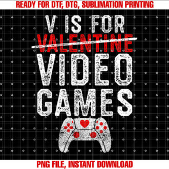 V is for Video Games Valentines Day Gamer Men Boys Gift T-shirt