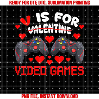 V is for Video Games Valentines Gaming Boys T-shirt