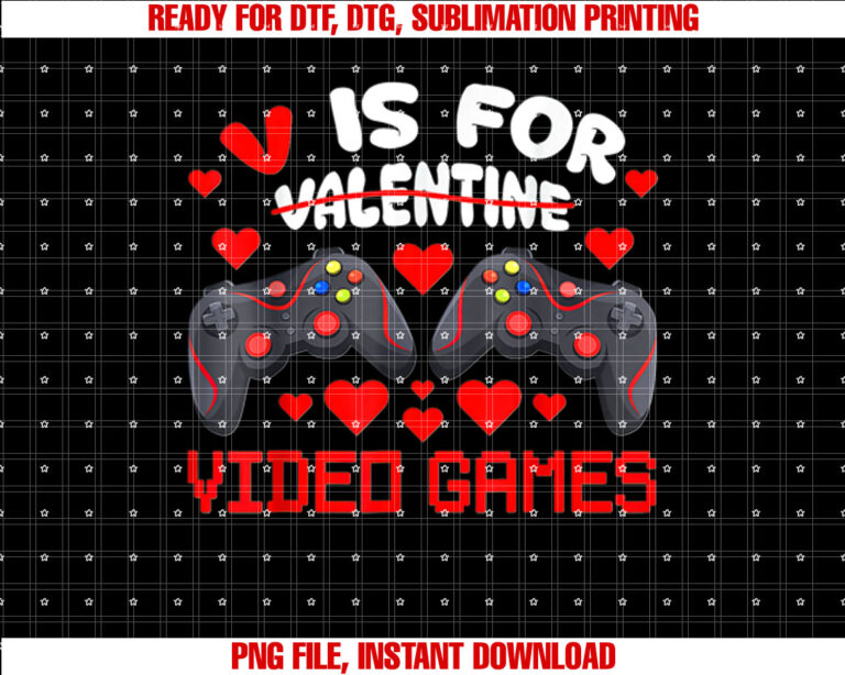 V is for Video Games Valentines Gaming Boys T-shirt