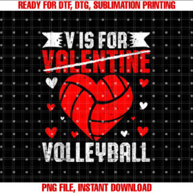 V is for Volleyball Lover Player Heart Love Valentines Day T-shirt