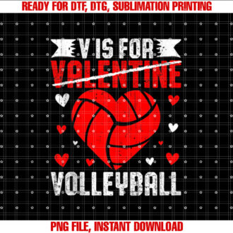 V is for Volleyball Lover Player Heart Love Valentines Day T-shirt