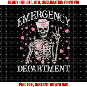 Valentine Er Nurse Emergency Department Room Skeleton Nurse T-shirt