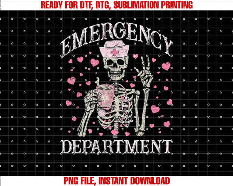 Valentine Er Nurse Emergency Department Room Skeleton Nurse T-shirt