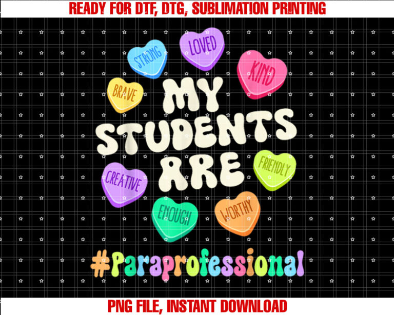 Valentine Paraprofessional Affirmations Hearts Teacher T-shirt